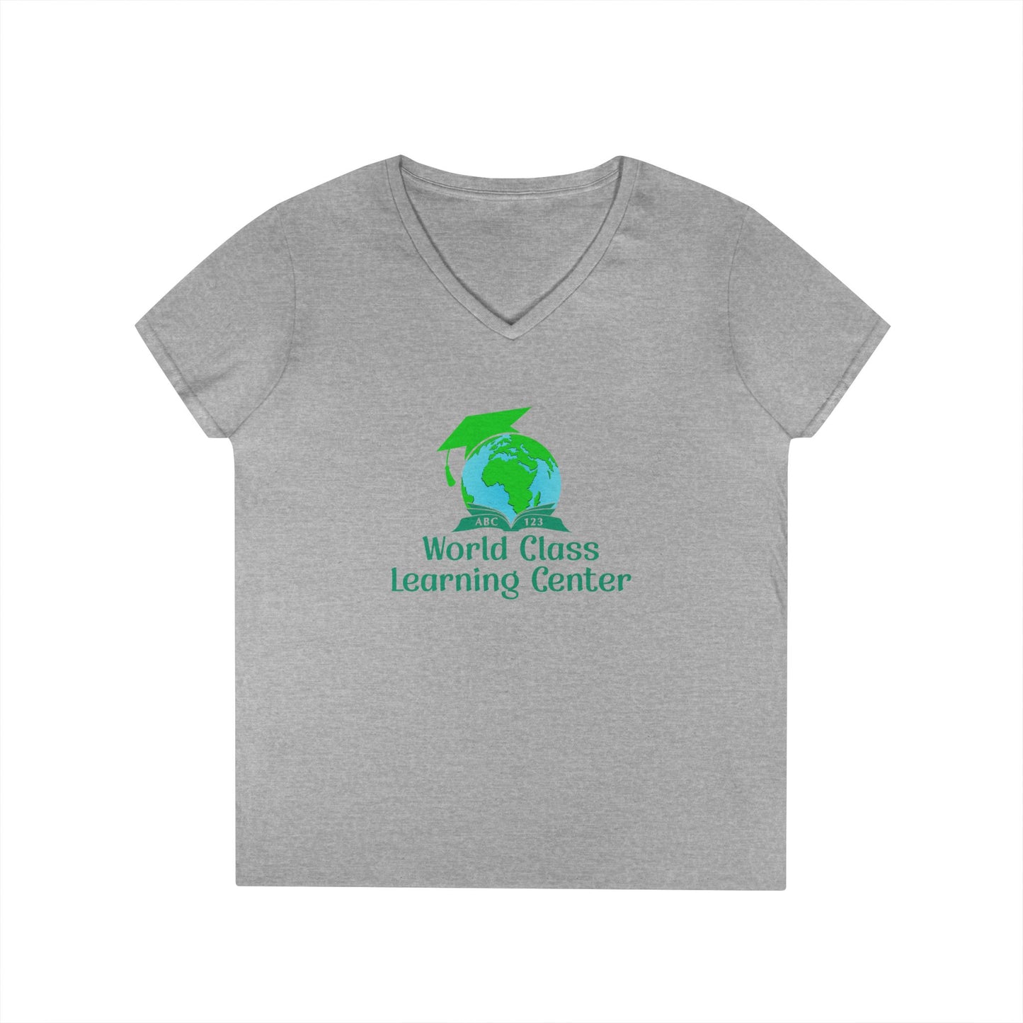 World Class Learning Center Ladies' V-Neck T-Shirt