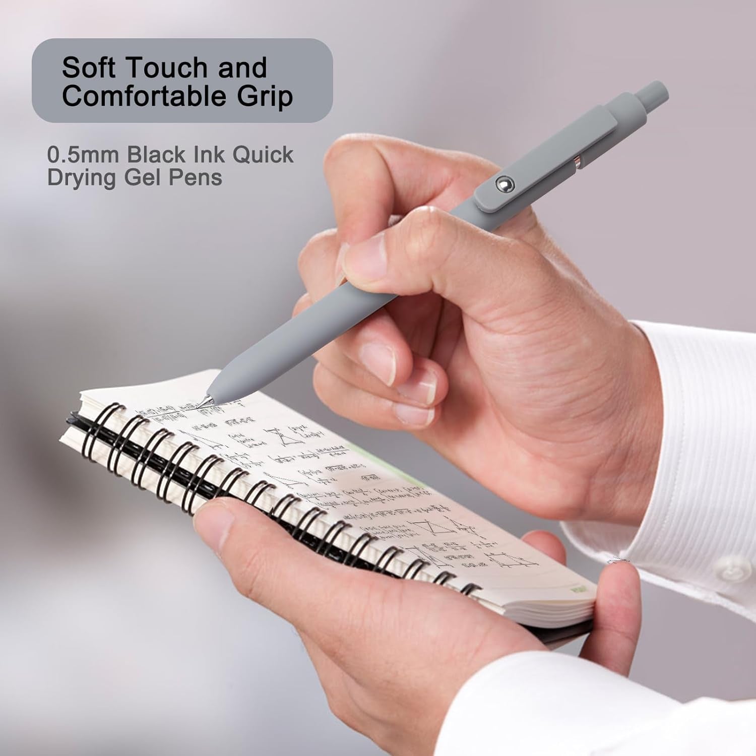 Gel Pens, 5Pcs 0.5Mm Quick Dry Black Ink Fine Point Smooth Writing Pens High-End