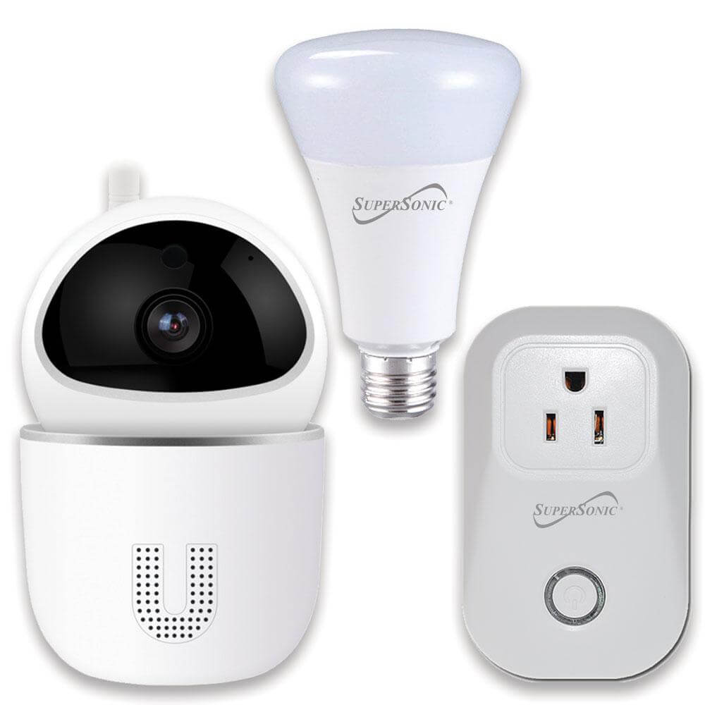 Supersonic 3-Pc. Smart Home Starter Kit with WiFi enabled: HD Camera, Plug, and Bulb-3