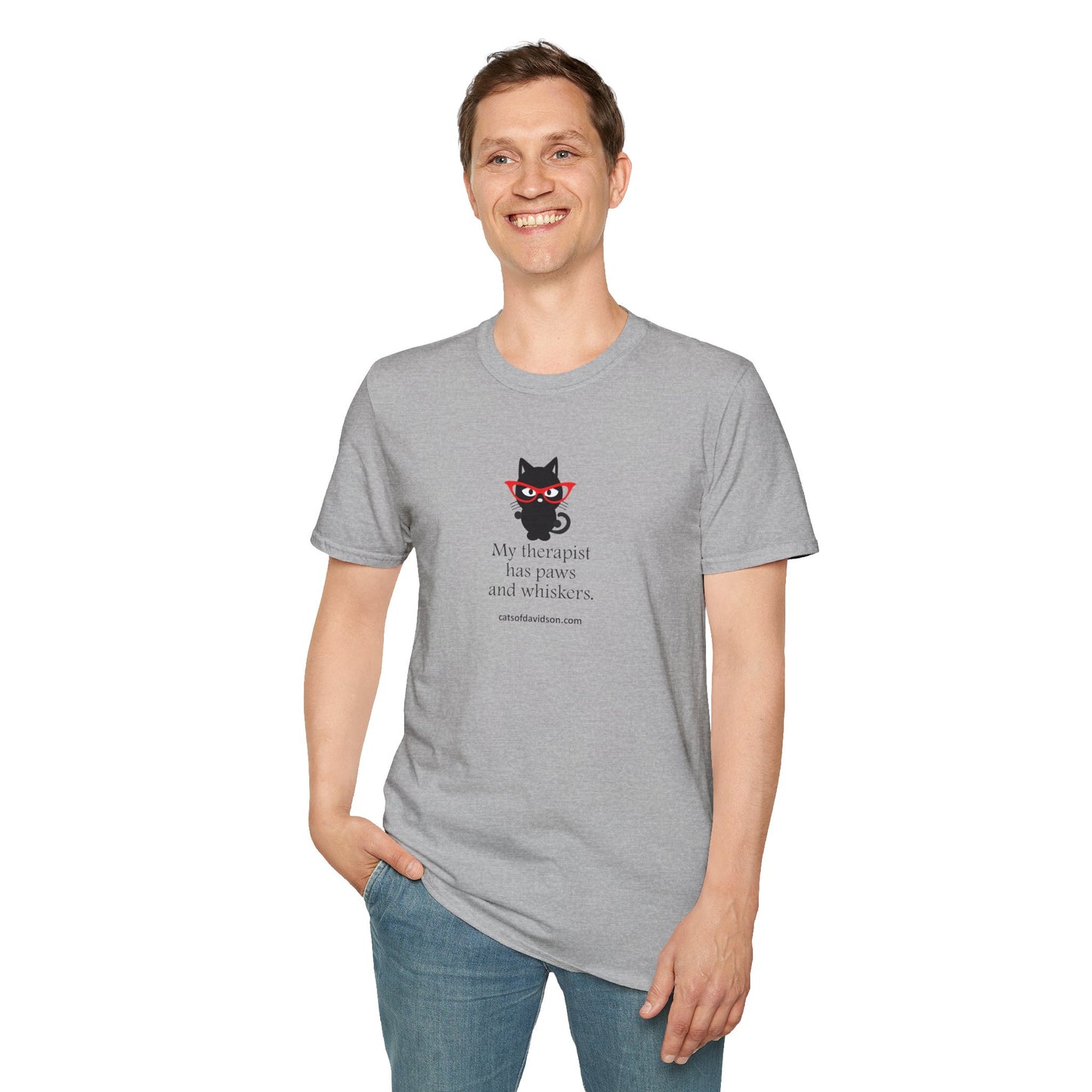 Cats of Davidson Unisex Softstyle T-Shirt - Cat Therapist