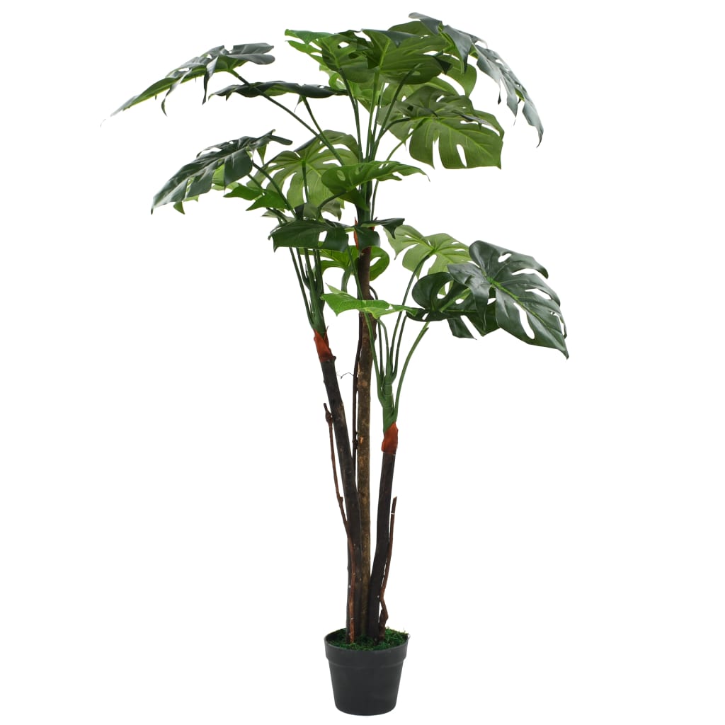 vidaXL Artificial Monstera Plant with Pot 17.7" Green