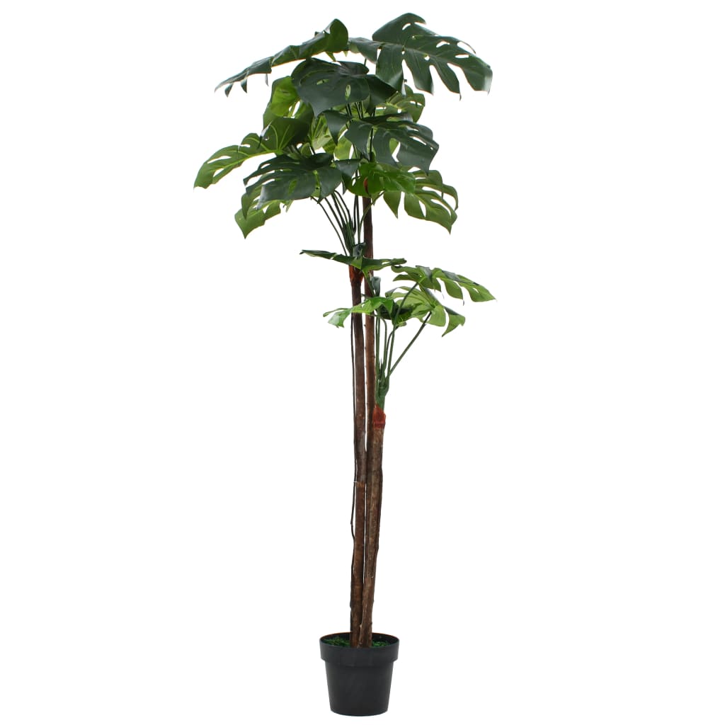 vidaXL Artificial Monstera Plant with Pot 17.7" Green