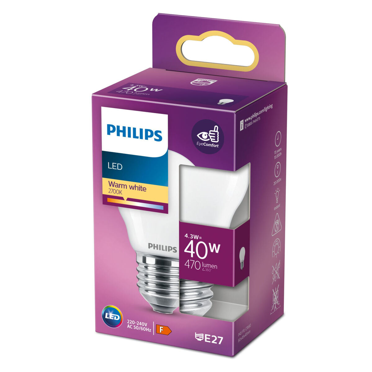Spherical LED Light Bulb Philips Classic 40 W F