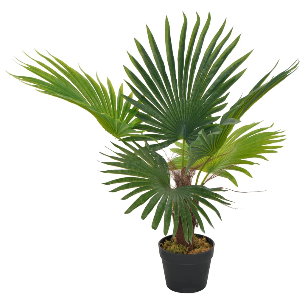 vidaXL Artificial Tree Faux Decorative Palm Decor Palm with Pot Green 27.6"