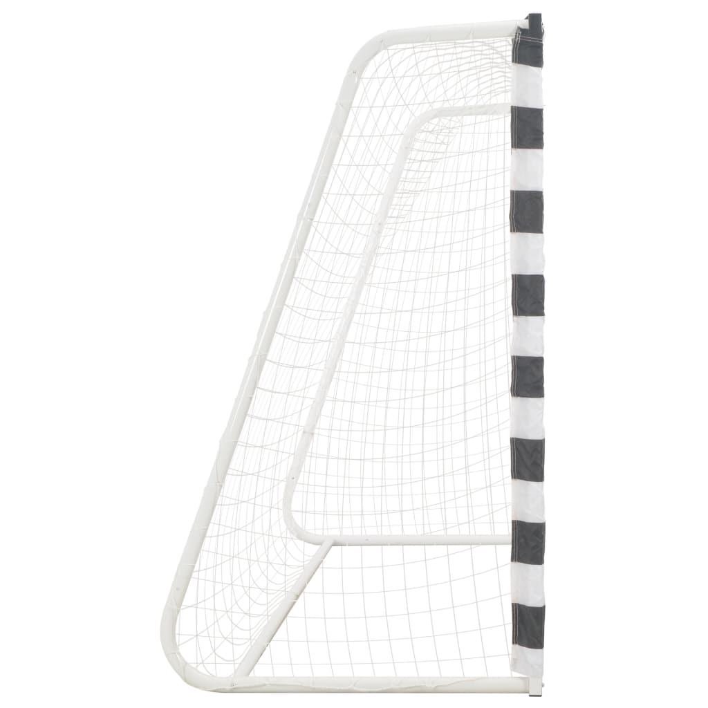vidaXL Soccer Goal Training Soccer Net Practice Net Metal Black and White