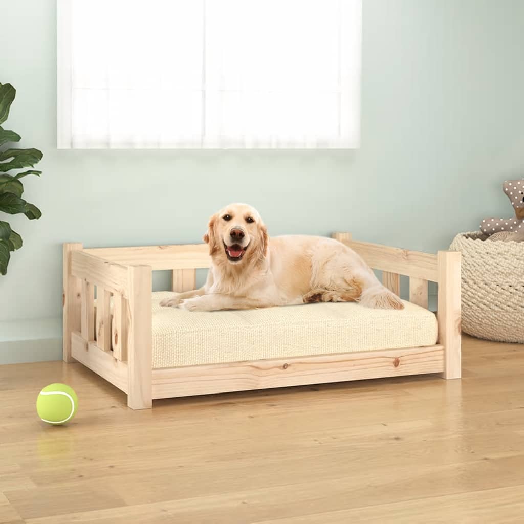 vidaXL Dog Bed Rectangular Modern Wooden Dog Couch Pet Bed Solid Wood Pine