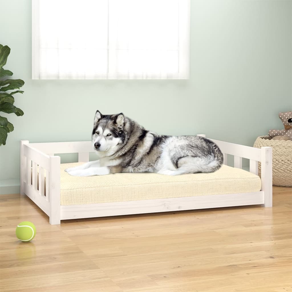 vidaXL Dog Bed Rectangular Modern Wooden Dog Couch Pet Bed Solid Wood Pine