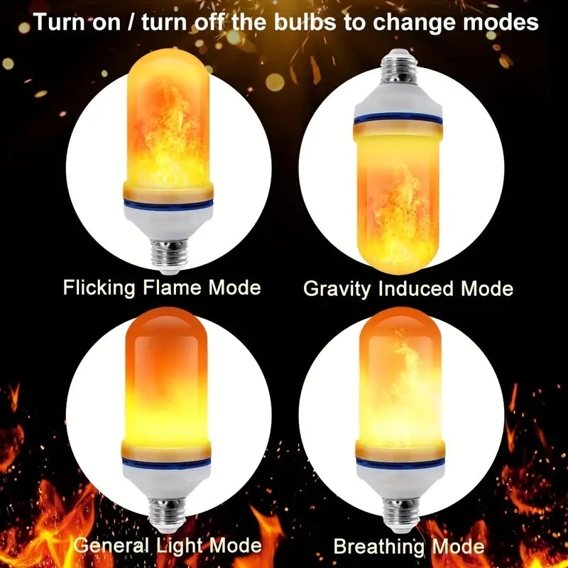 NNETM Twinkling Yuletide Flames: 4pc LED Christmas Light Bulb Set