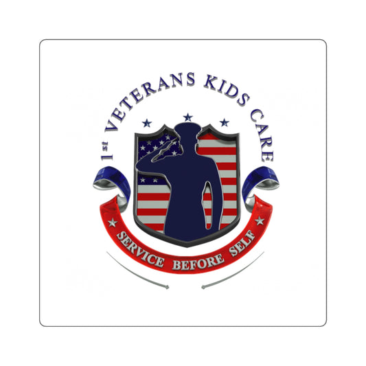 1st Veterans Kids Care Square Stickers