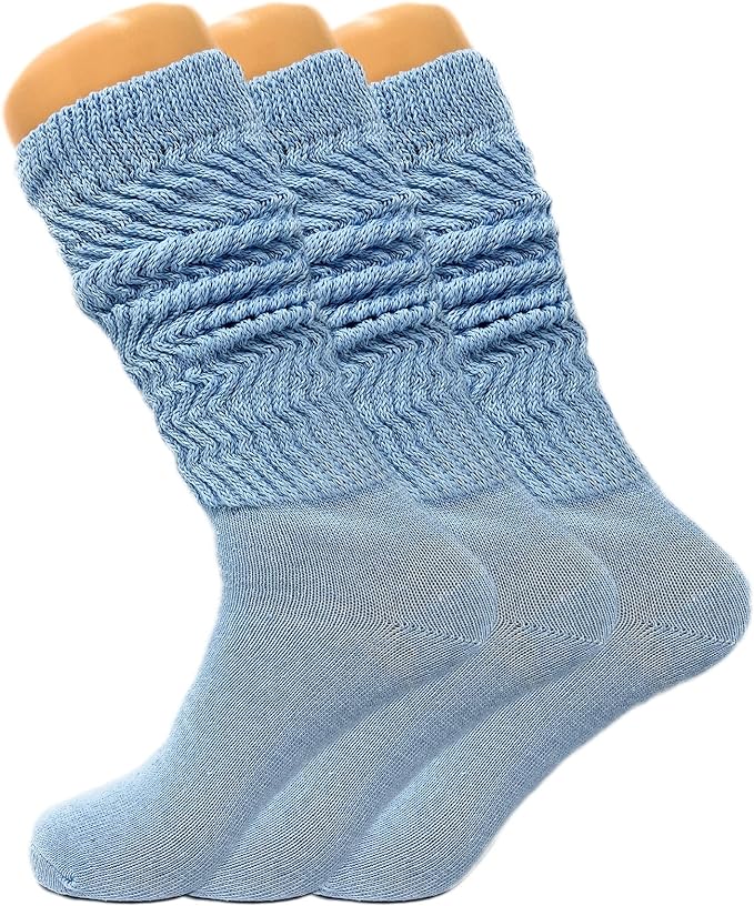 Women's Slouch Knee High Socks – 3 Pairs, Size 9-11 | Soft, Breathable & Versatile