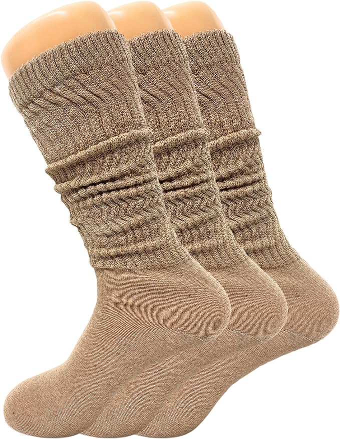 Women's Slouch Knee High Socks – 3 Pairs, Size 9-11 | Soft, Breathable & Versatile