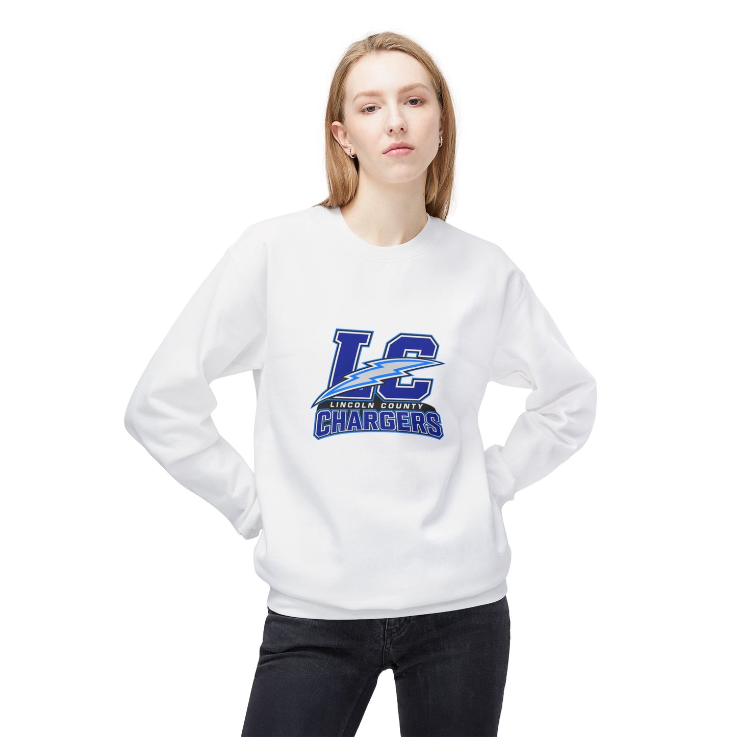 LC Chargers Unisex Midweight Softstyle Fleece Crewneck Sweatshirt
