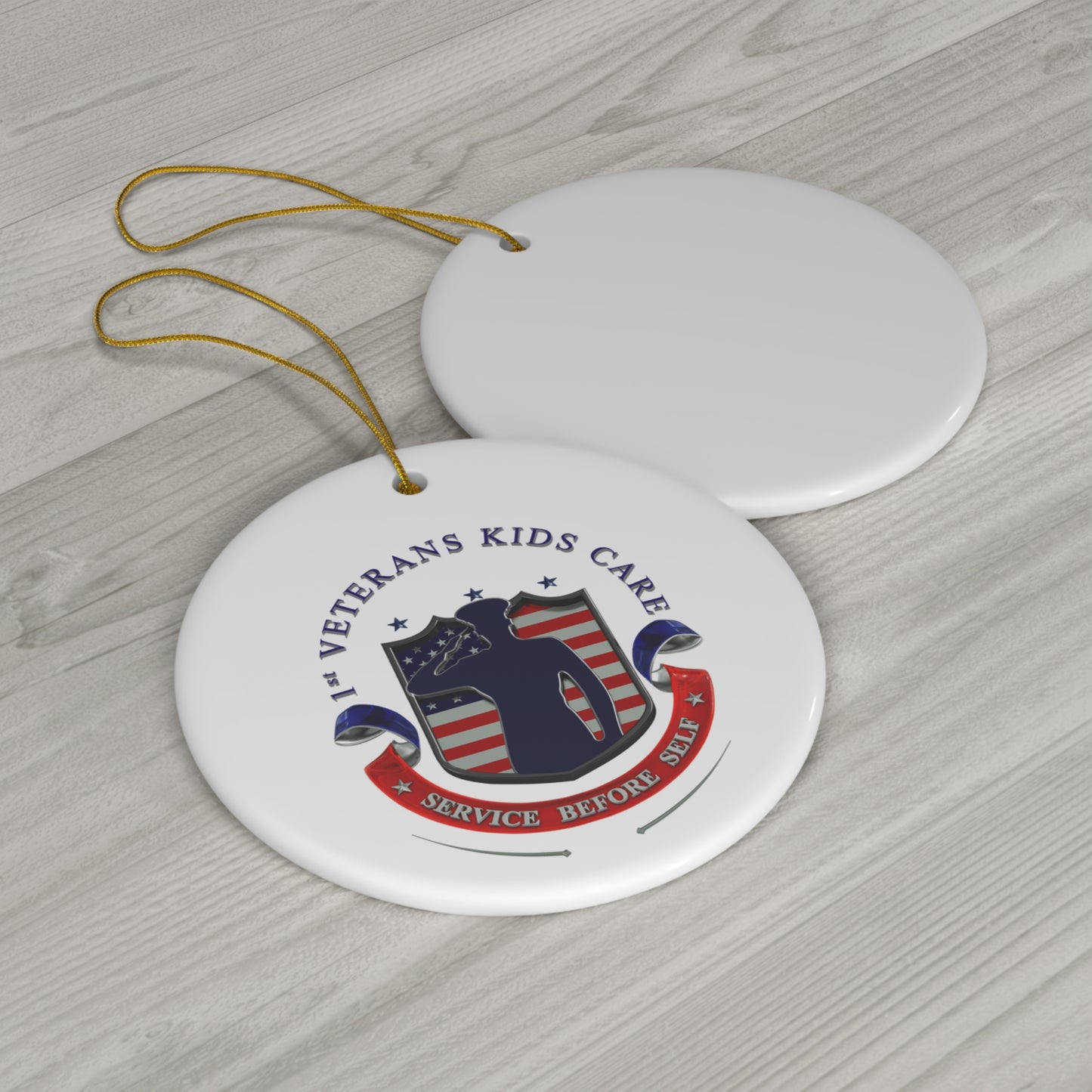 1st Veterans Kids Care Ceramic Ornament, 4 Shapes