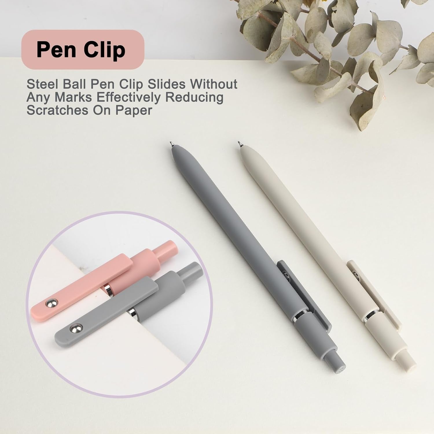 Gel Pens, 5Pcs 0.5Mm Quick Dry Black Ink Fine Point Smooth Writing Pens High-End