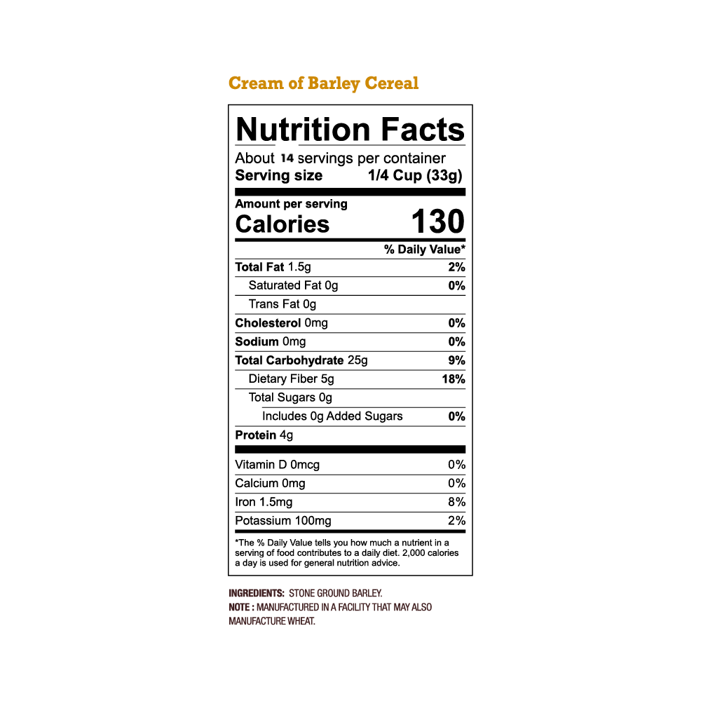 Cream of Barley Cereal