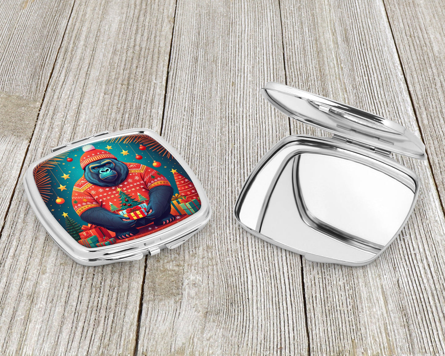 Gorilla Christmas Compact Mirror