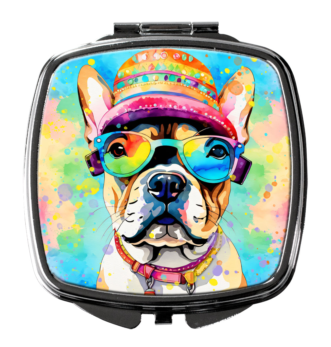 French Bulldog Hippie Dawg Compact Mirror