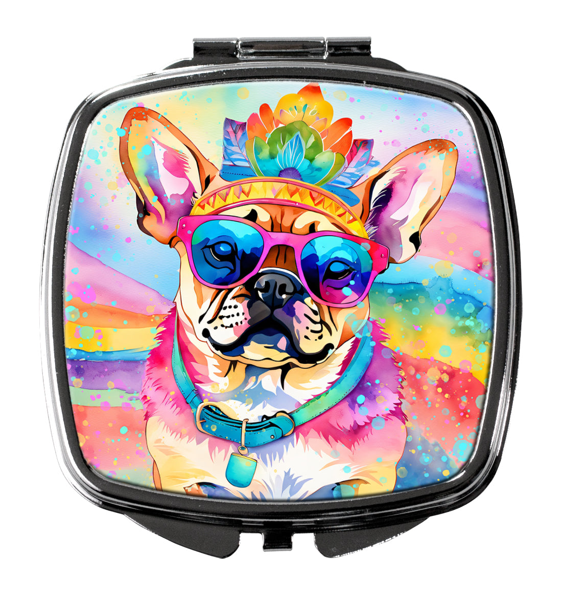 Pug Hippie Dawg Compact Mirror