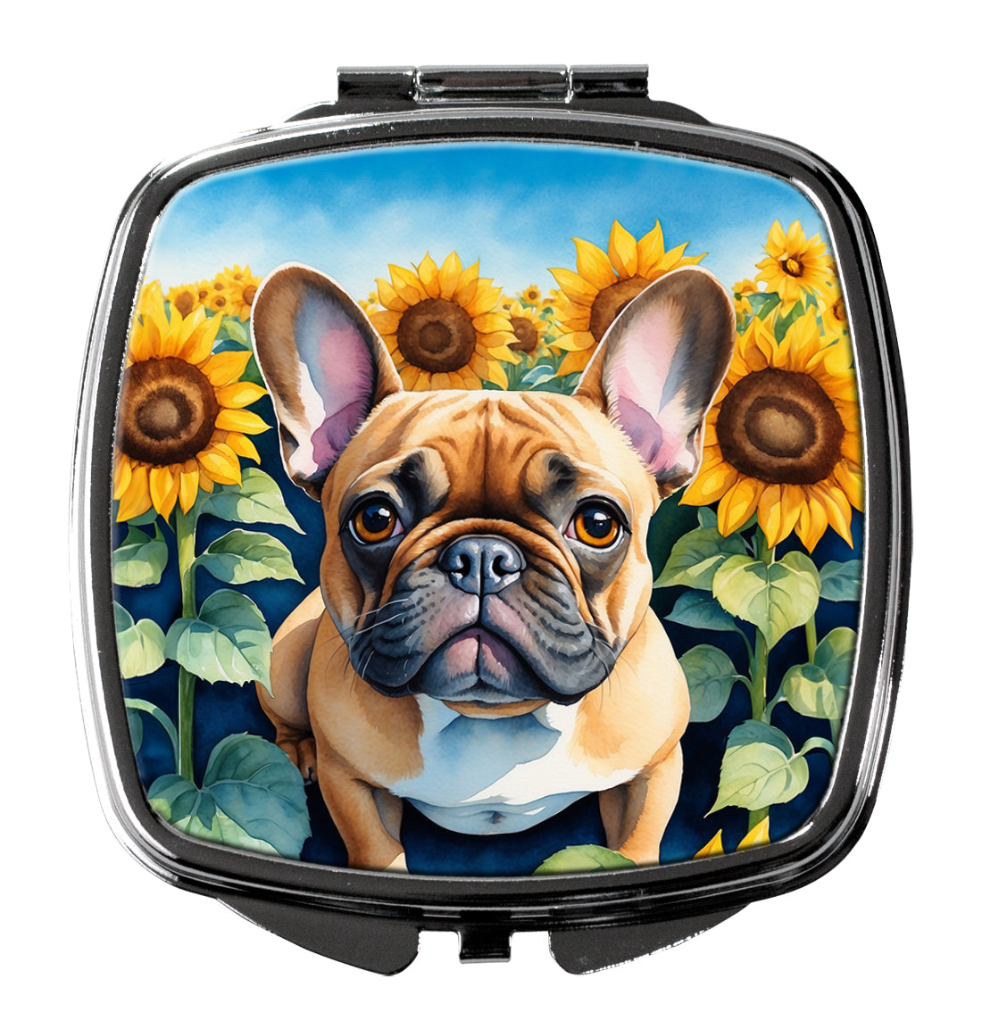 French Bulldog in Sunflowers Compact Mirror