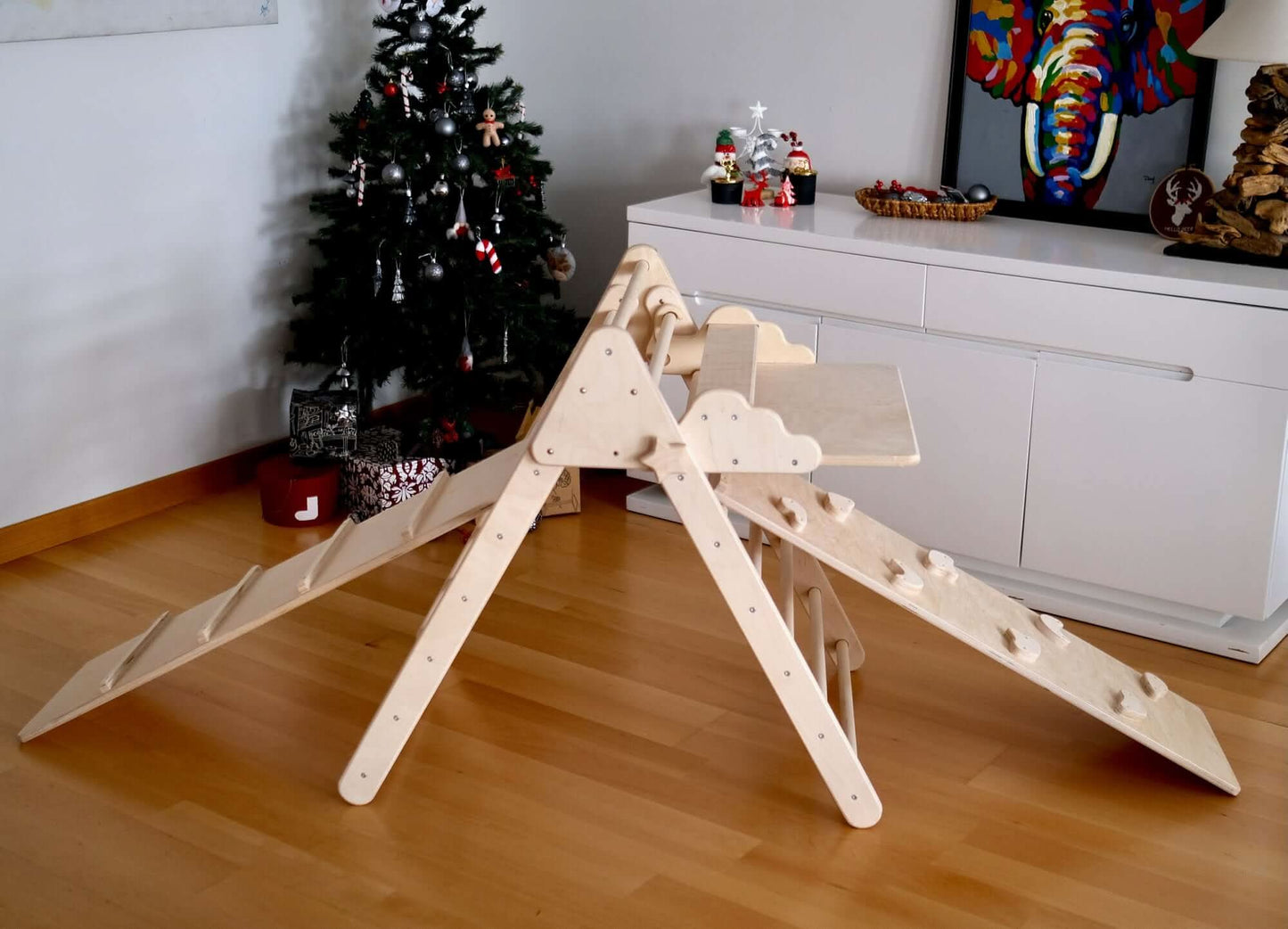Montessori Climbing Triangle with Table and Chair