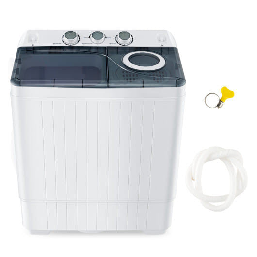 Portable Twin Tub Washing Machine with Timer Control-2