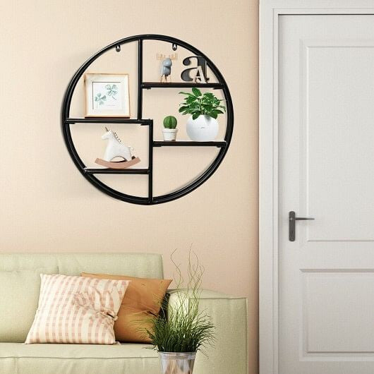 Hanging Storage Shelf Circular Wall-Mounted 4-Tier Rack