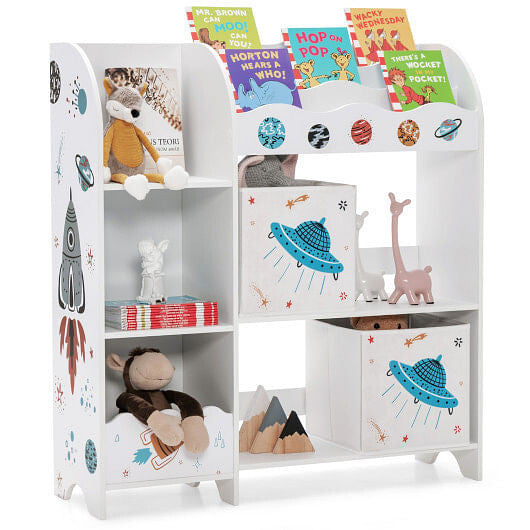 Kids Toy and Book Organizer Children with Storage Bins