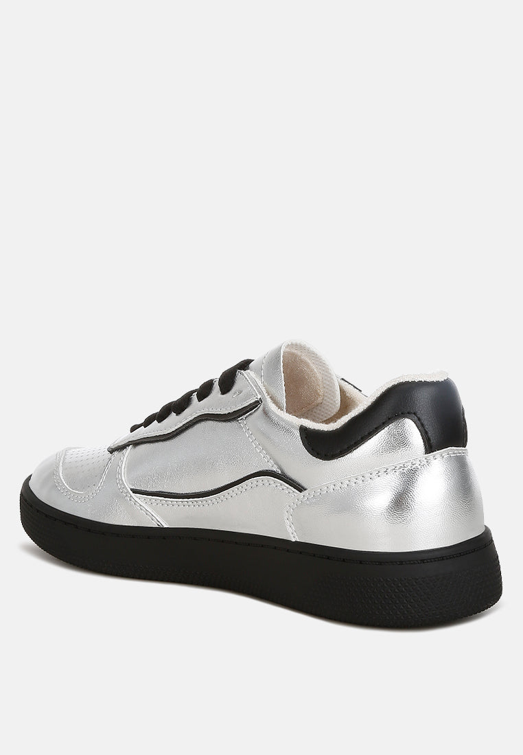 Kyniska Metallic Faux Leather Everyday Sneakers