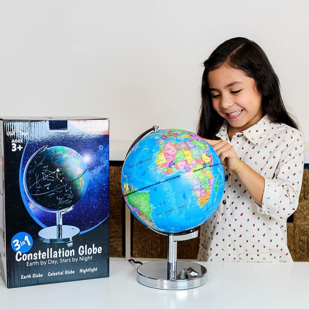 USA Toyz Illuminated Globe for Kids Learning - 9" Diameter