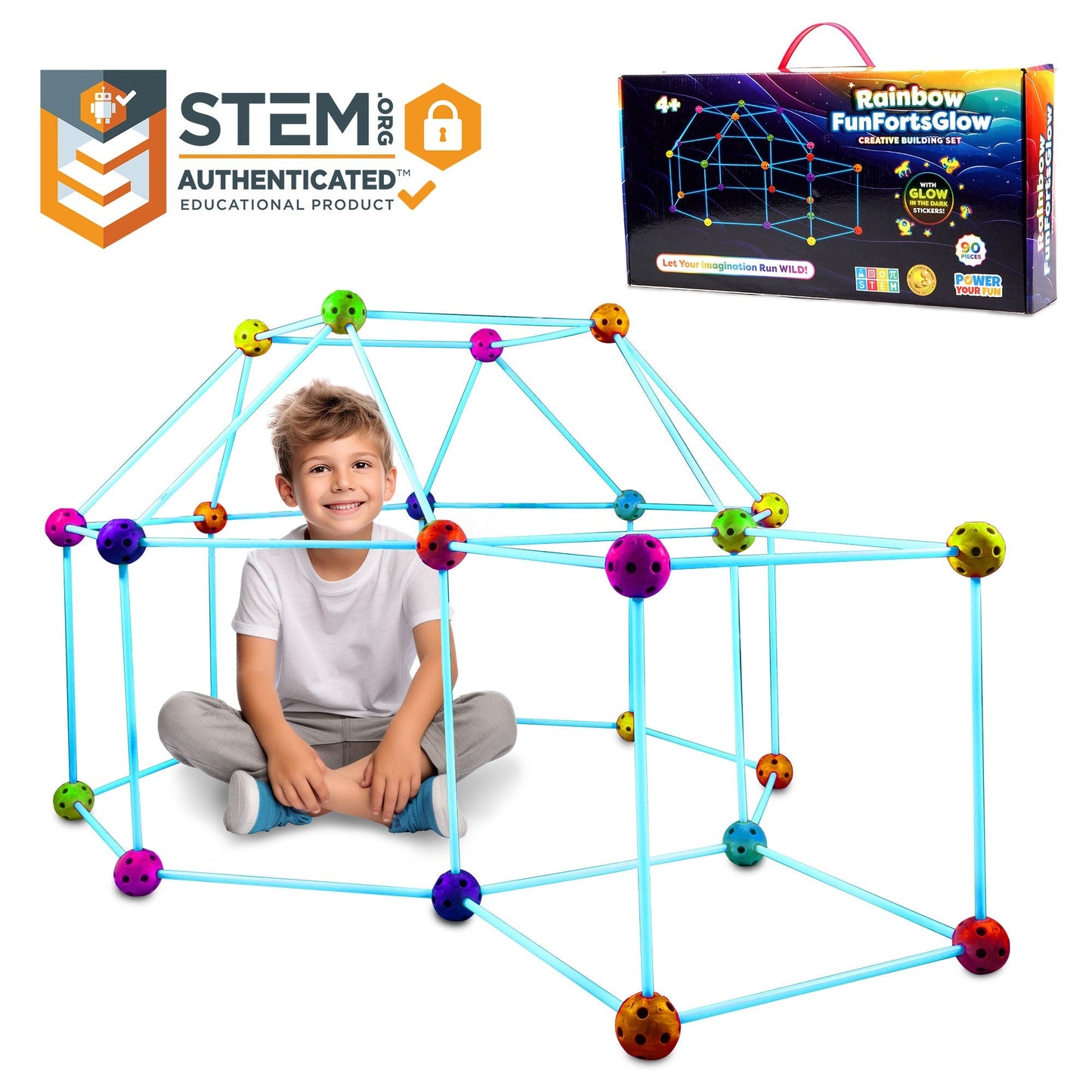 Power Your Fun Glow in the Dark Building Set - 90 Pieces