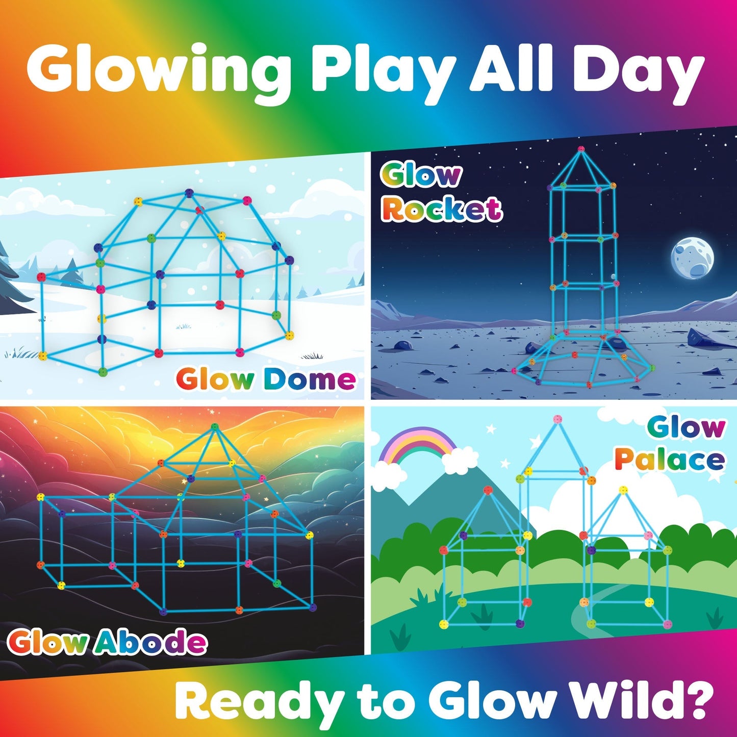 Power Your Fun Glow in the Dark Building Set - 90 Pieces