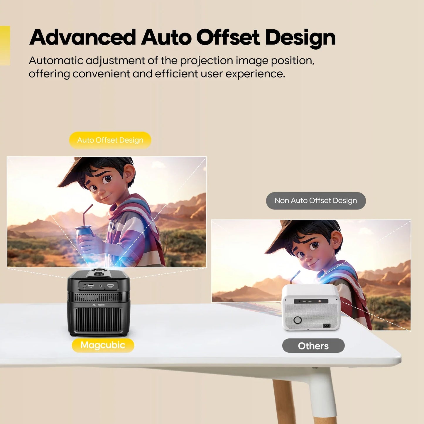 NNEOBA Ultra Auto-Focus Projector Black