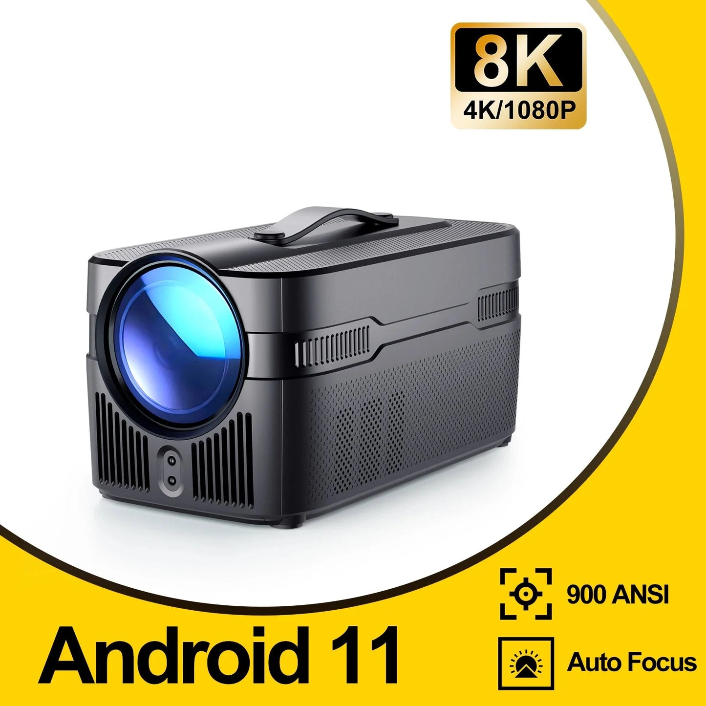 NNEOBA Ultra Auto-Focus Projector Black