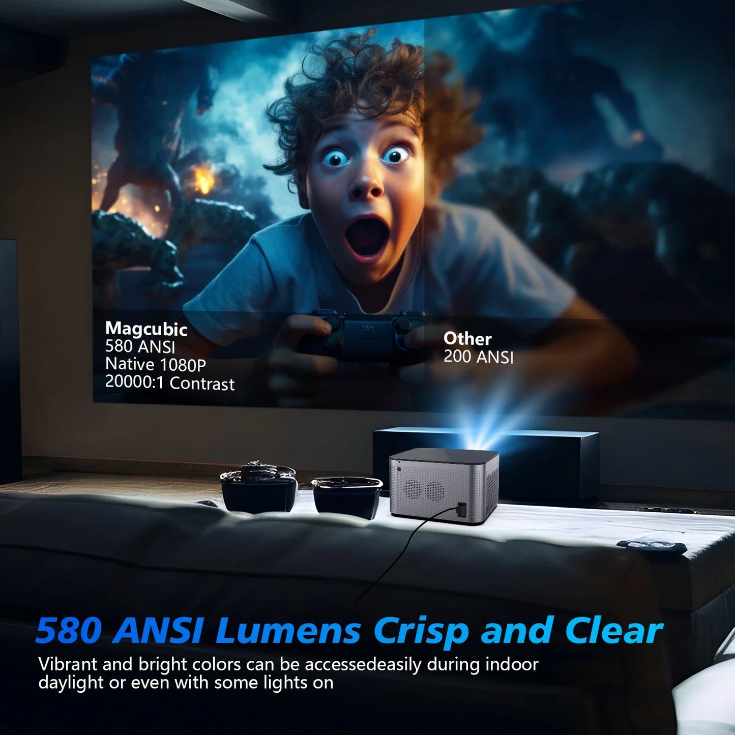 NNEOBA Electric Focus Smart Projector Black