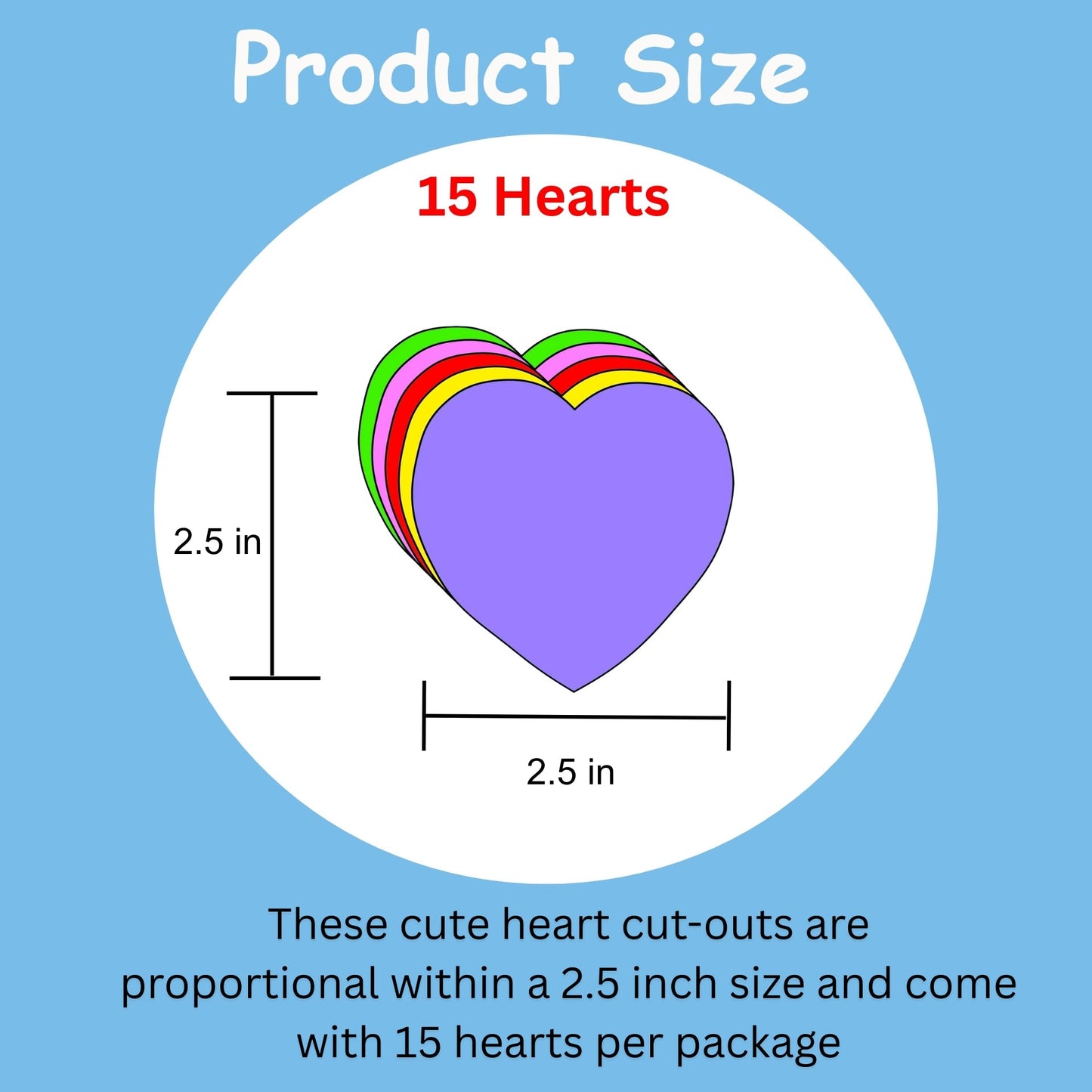 SHAPES ETC. Small Assorted Color Creative Foam Cut-Outs - Heart