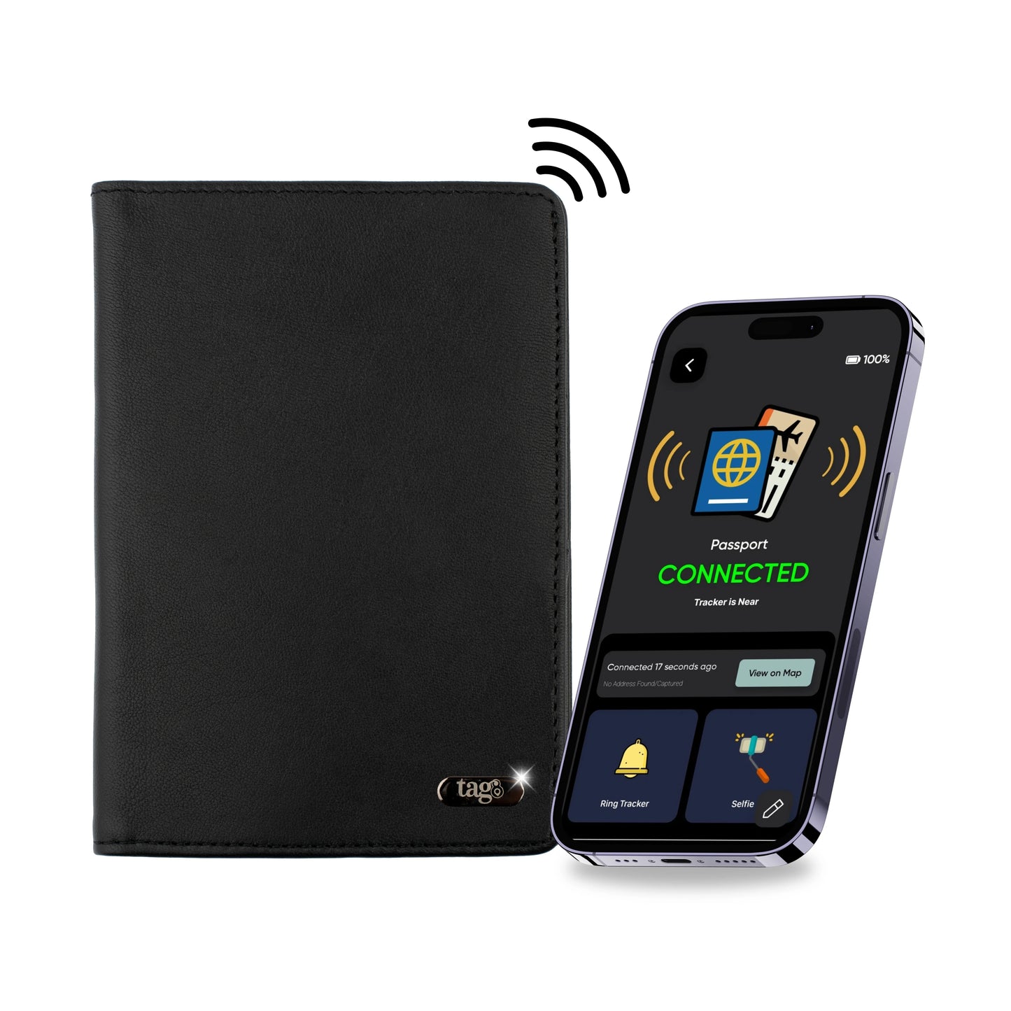 Dolphin Smart Leather Passport Tracker