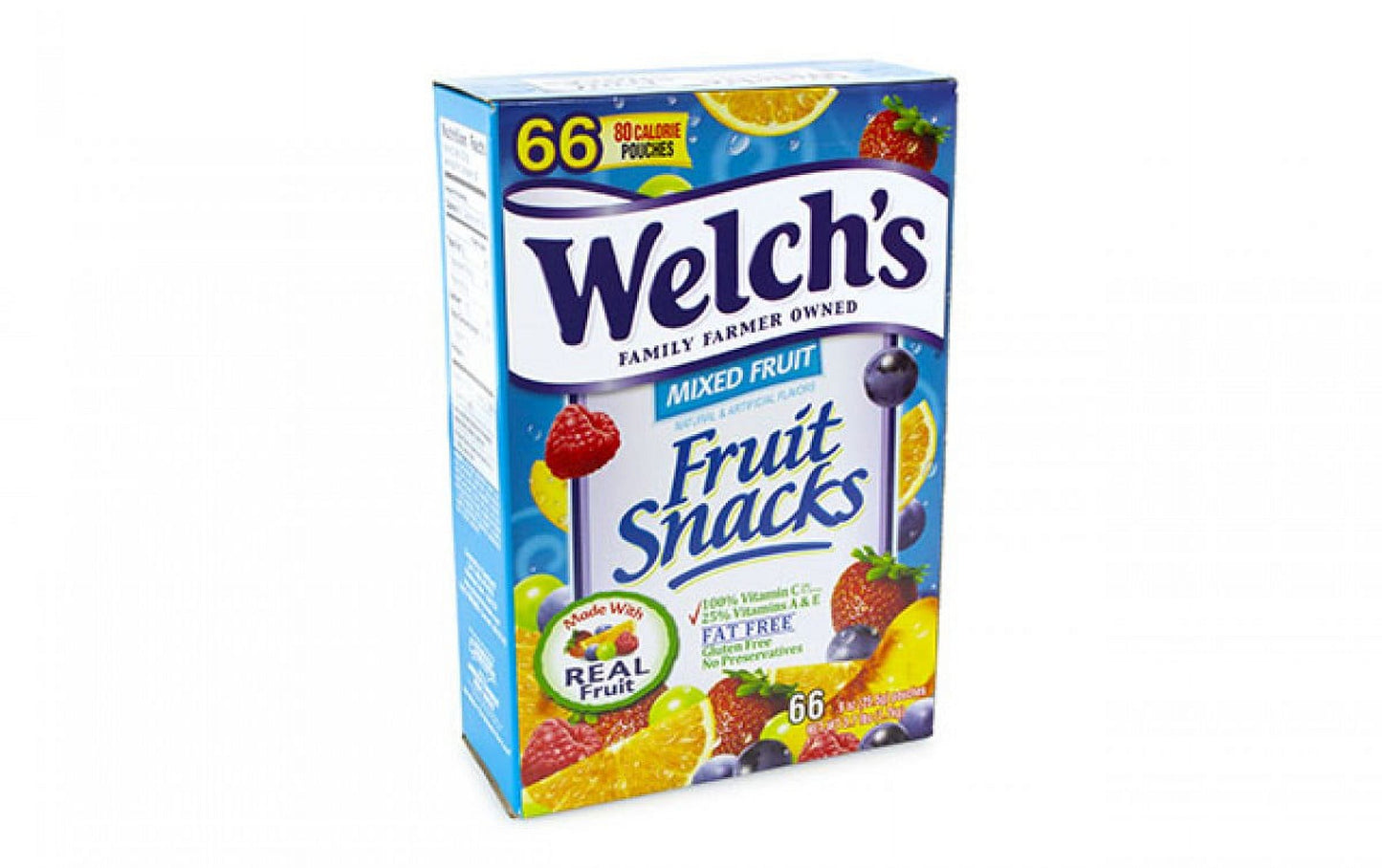 Fruit Snacks, Mixed Fruit, 0.8 oz Pouch, 66 Pouches/Box