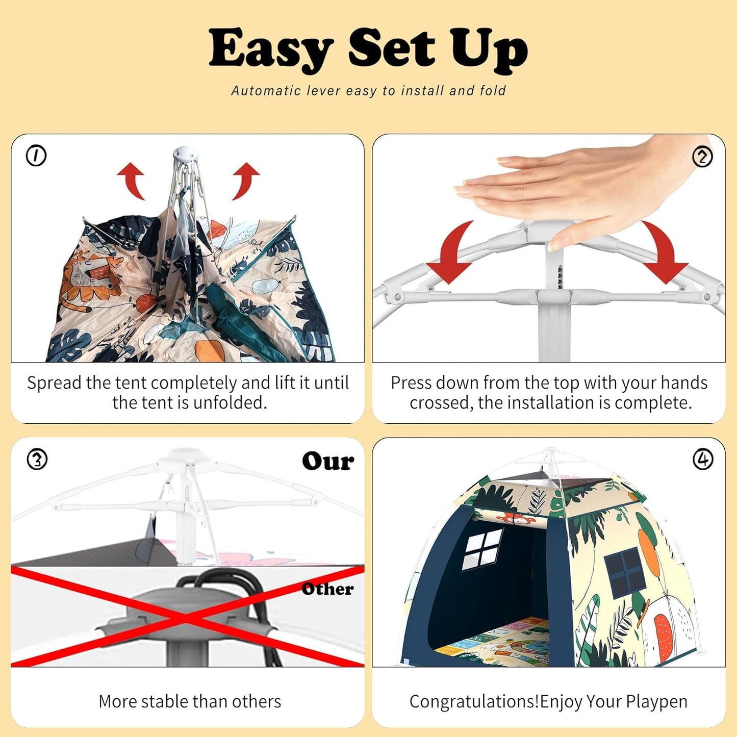 All Weather proof Ultralight Pop Up Kids Play Tent 120cm