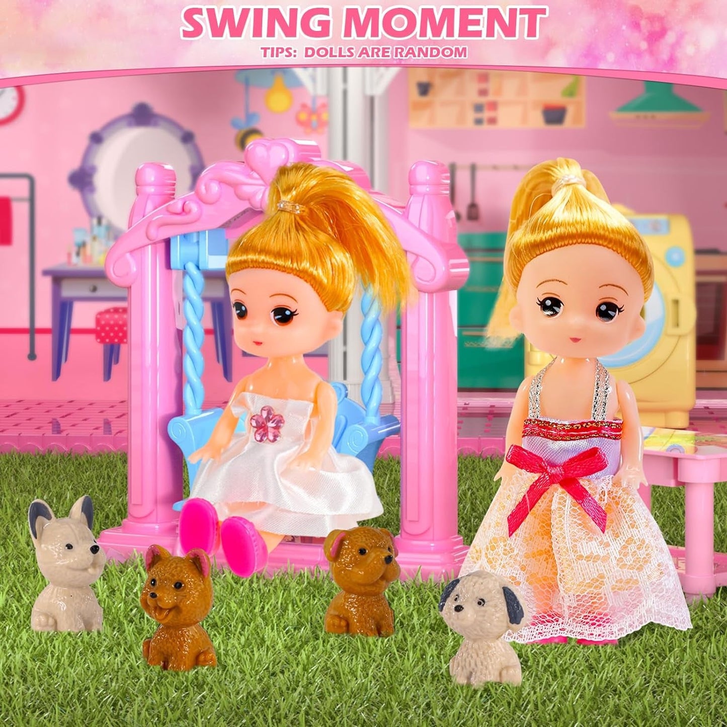 Multistory Dollhouse Featuring Slide Playset For Girls