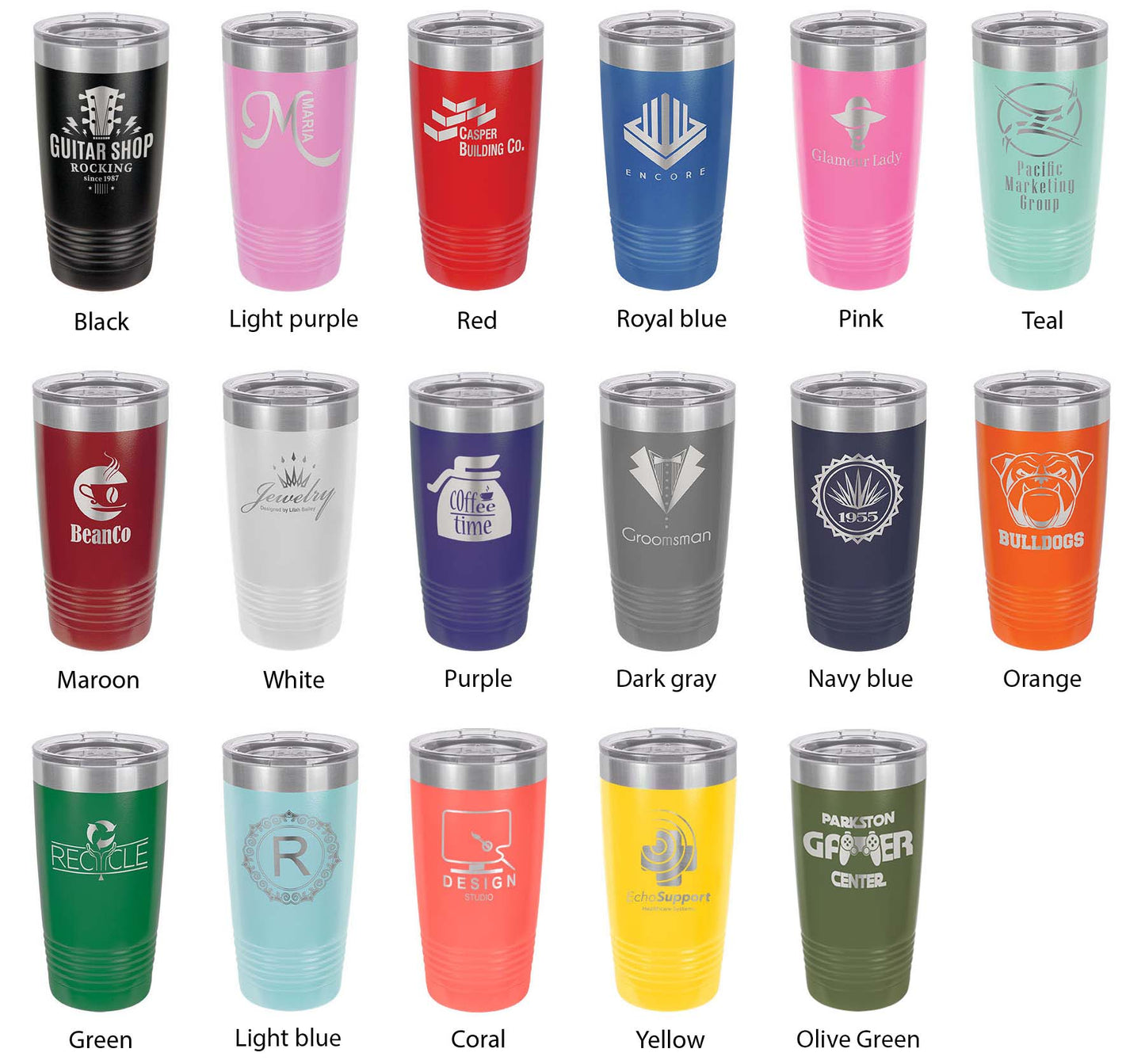 Happy Campers Tumbler RV Camping Travel Mug Gift Insulated Laser Engraved Coffee Cup Tent Outdoors 20 oz