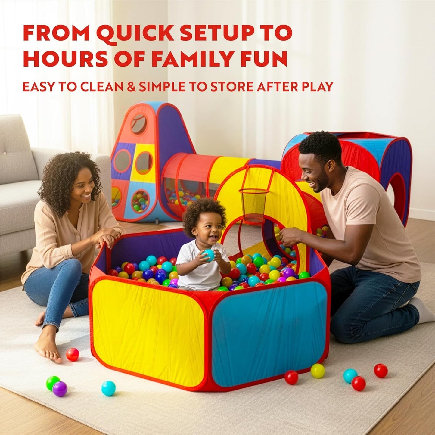 All Weather Indoor Outdoor Kids Play Tent Ball Pit Set