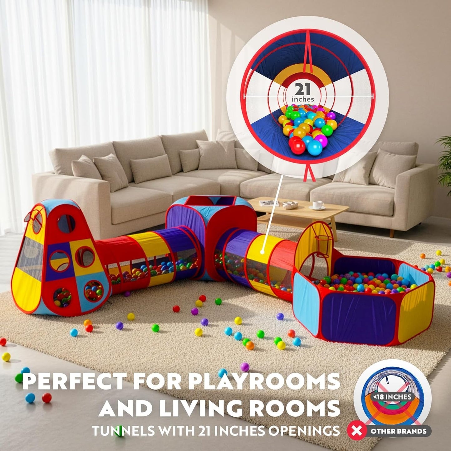 All Weather Indoor Outdoor Kids Play Tent Ball Pit Set