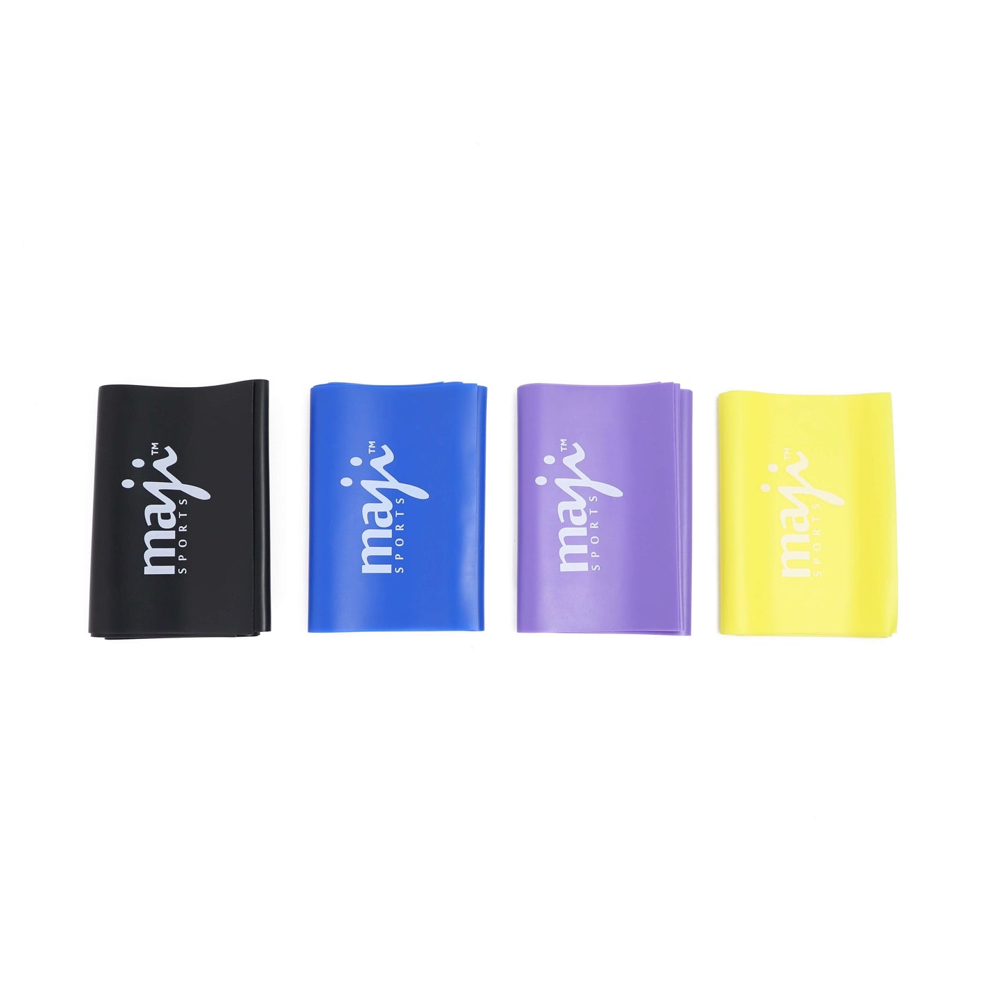 Maji Sports Full Body Exercise and Stretch Bands - Variable Resistance 4 Pack