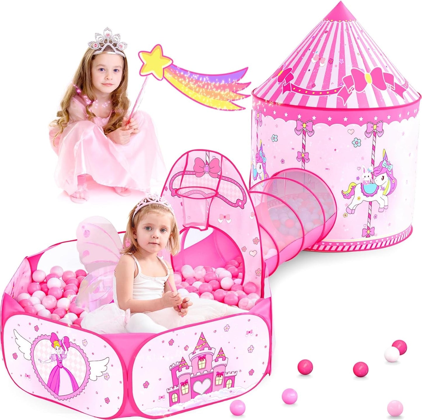 Pink ThreeIn One Princess Multi purpose Indoor Outdoor Play Tent