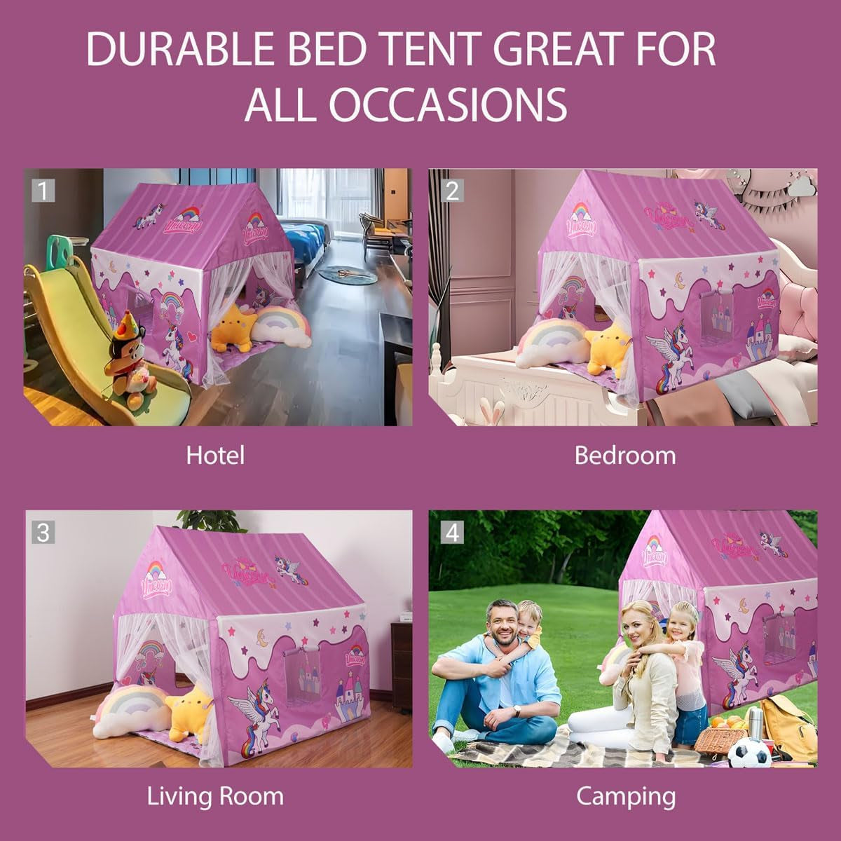Princess Unicorn Castle Play Tent Magenta Extra Large