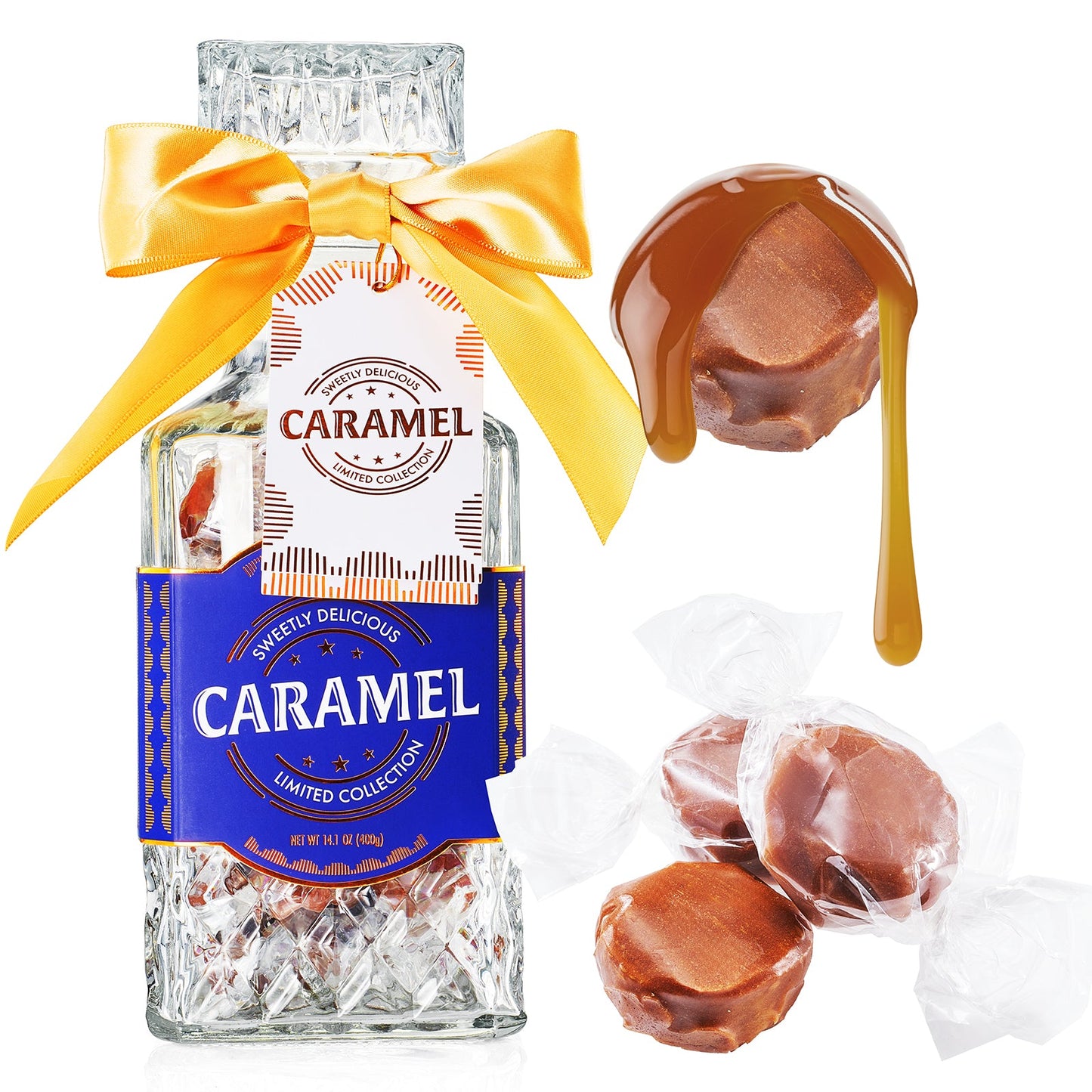 Father's Day Gifts for Men Dad, Chocolate Caramels Candy Gift, Glass Decanter Bourbon, Scotch & Liquor, Birthday Gift Daughter Son, Best Dad Father Husband Presents Food Gift basket Men Women