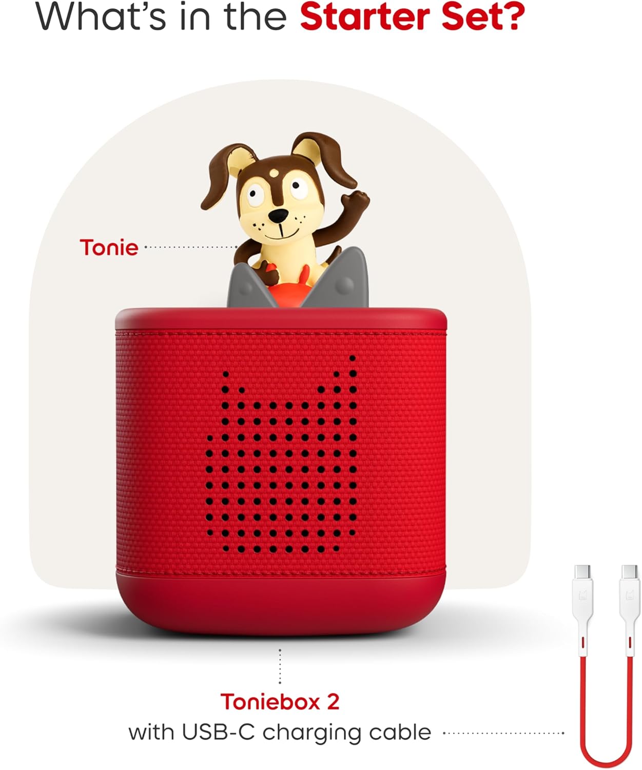 Toniebox 2 Starter Set with Playtime Puppy - Sunset Red Toniebox 2