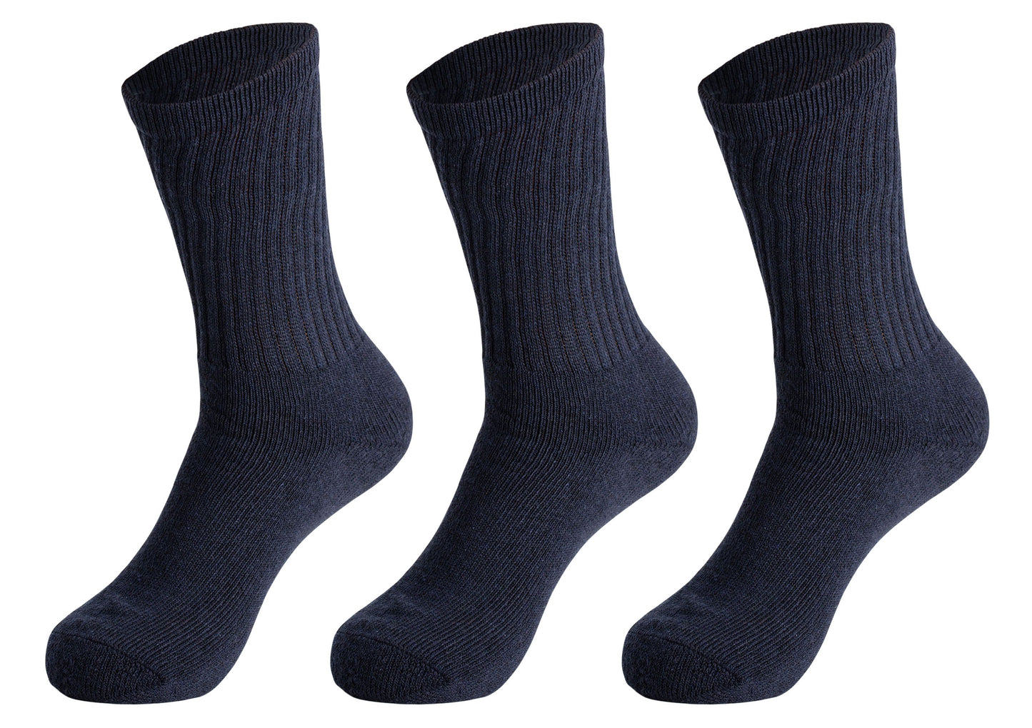 3 Pairs Cotton Crew Socks for Women – Soft, Breathable & Cushioned Athletic Sport Socks, Size 9-11