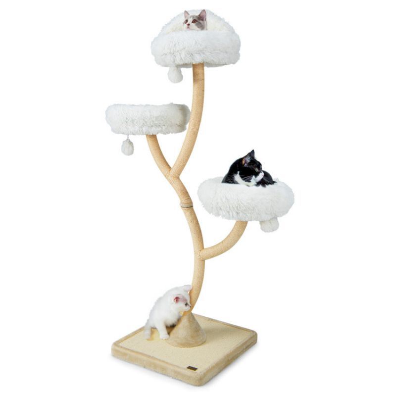 70 Inch Tall Cat Tree 4-Layer Cat Tower with 3 Perches and Dangling Balls