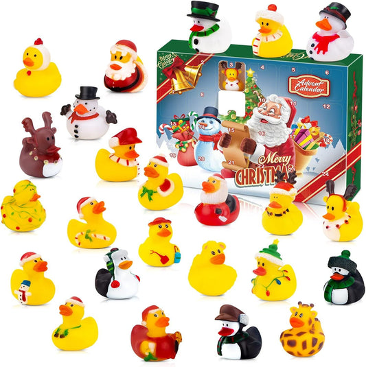 Advent Calendar 2024 - Rubber Ducks for Boys, Girls, Kids, and Toddlers - Rubber Ducky Bath Toy - Creative Christmas Gifts - Perfect for Decoration, Party Favors, Birthday